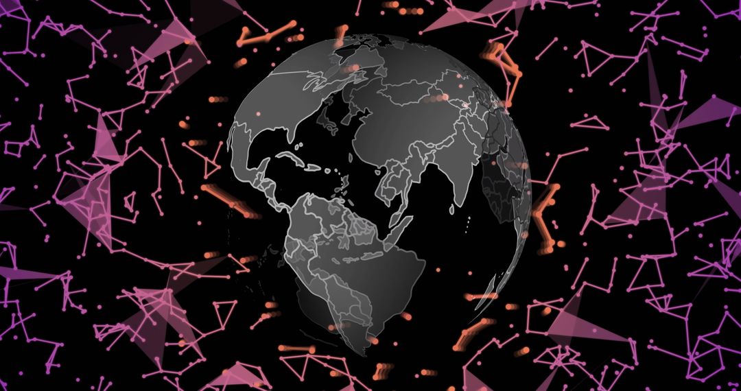 Digital Connections and Data Processing Global Illustration