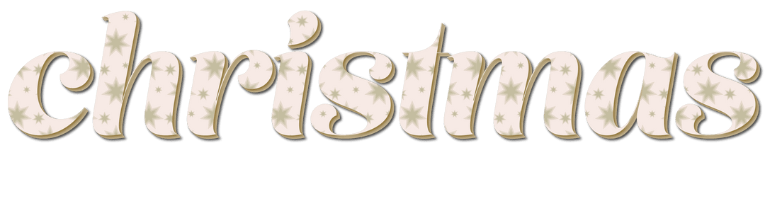 Transparent Christmas Festive Text with Star Pattern