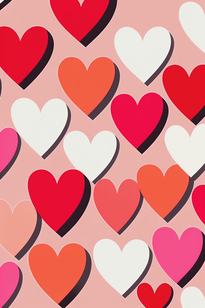Colorful Heart Pattern on Pink Background - Free Images, Stock Photos and Pictures on Pikwizard.com