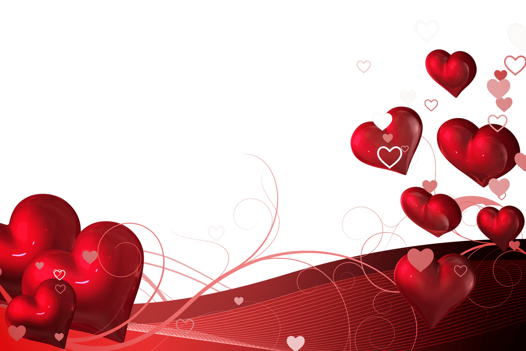 Red Heart Illustration on Transparent Background for Love and Celebration