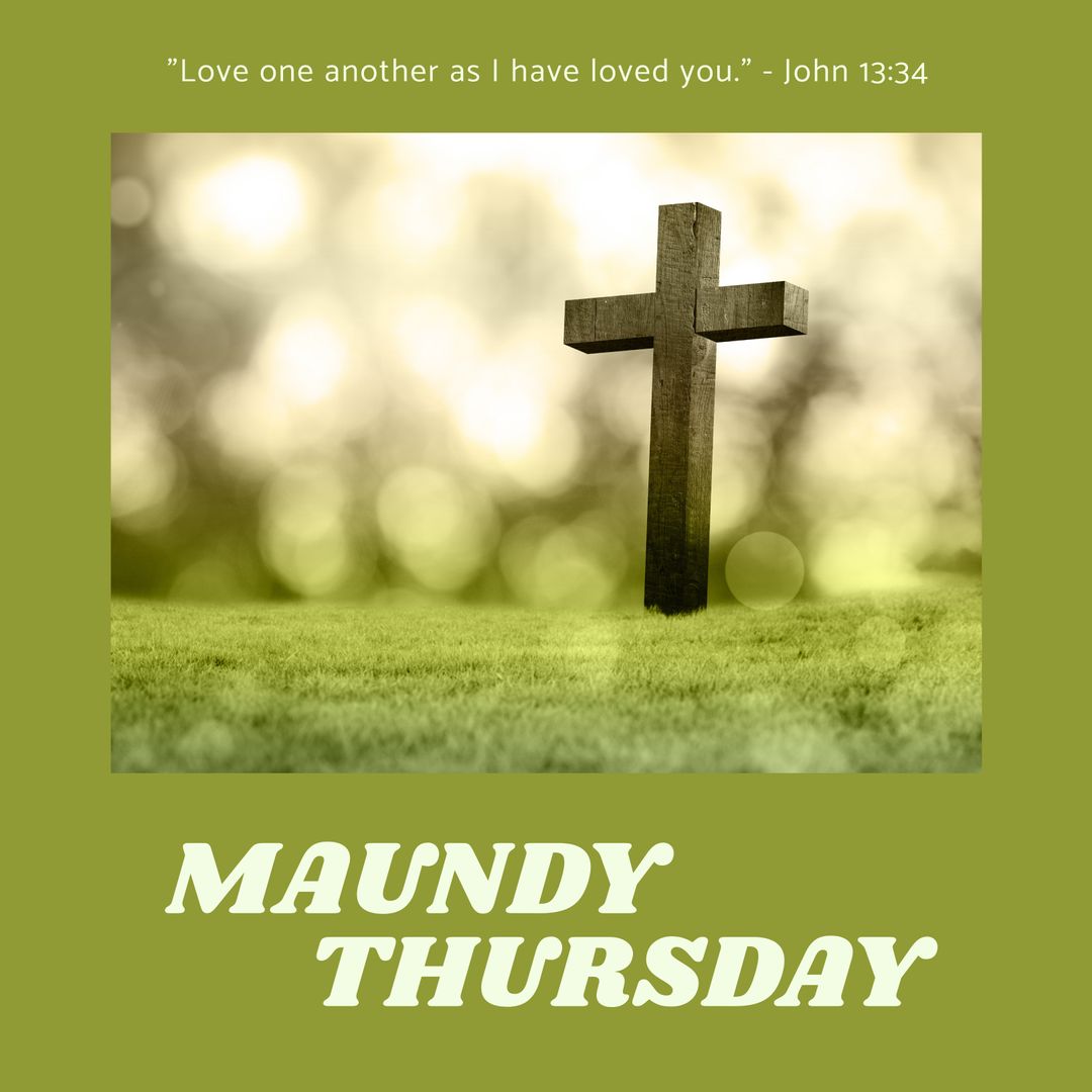 Maundy Thursday with Cross and Bible Verse Text Background - Download Free Stock Templates Pikwizard.com