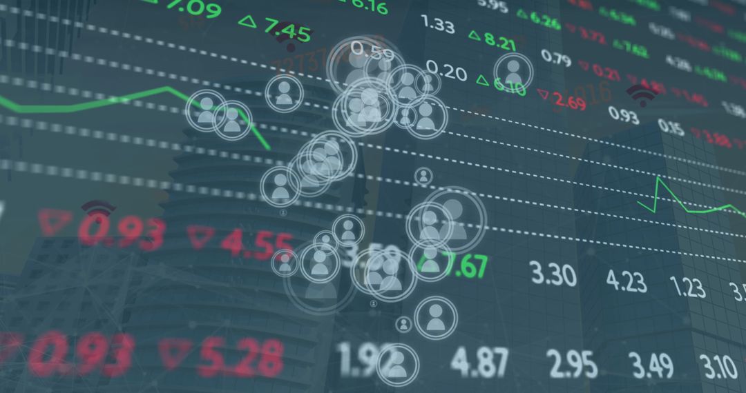 Financial Data Analysis Overlaid on Modern Skyline