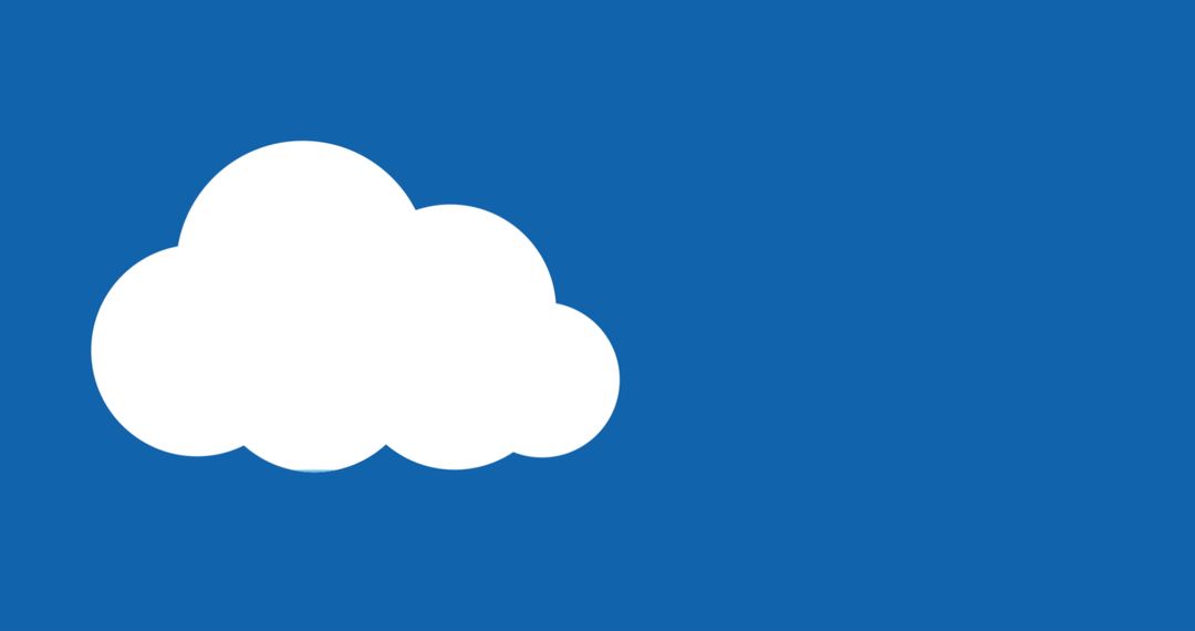 Digital Cloud Symbol on Solid Blue Background for Cloud Computing Concepts