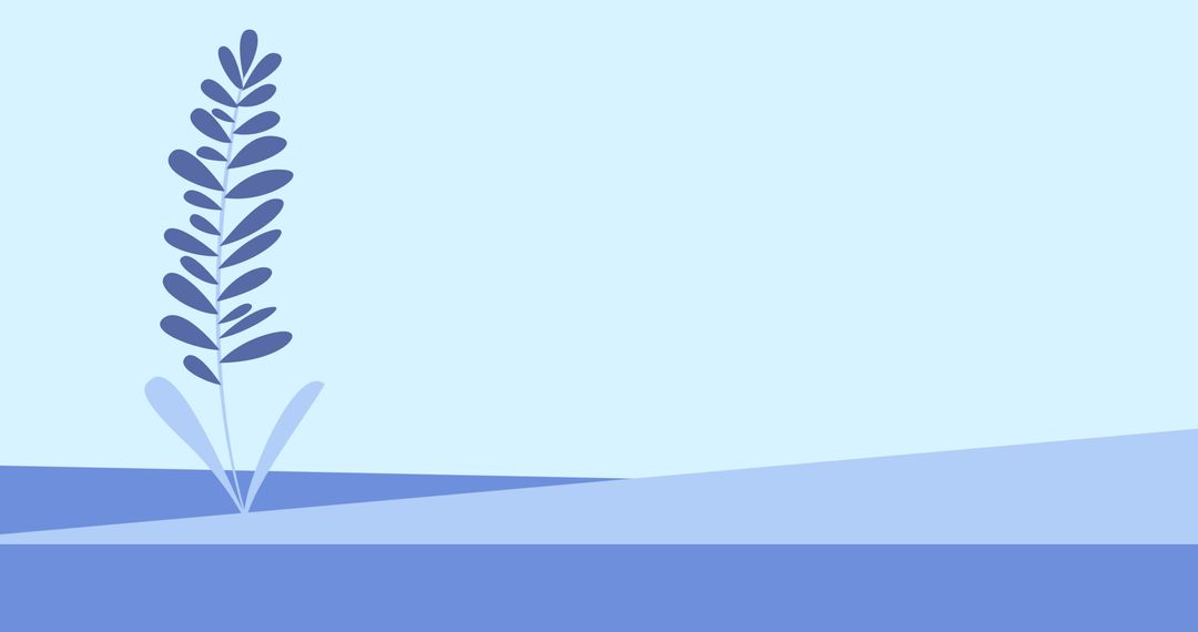 Minimalistic Flower Icon on Blue Gradient Background