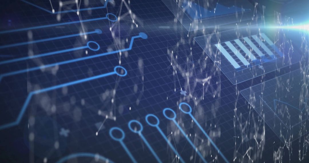 Futuristic Circuitry in Digital Data Realm with Glowing Connectivity