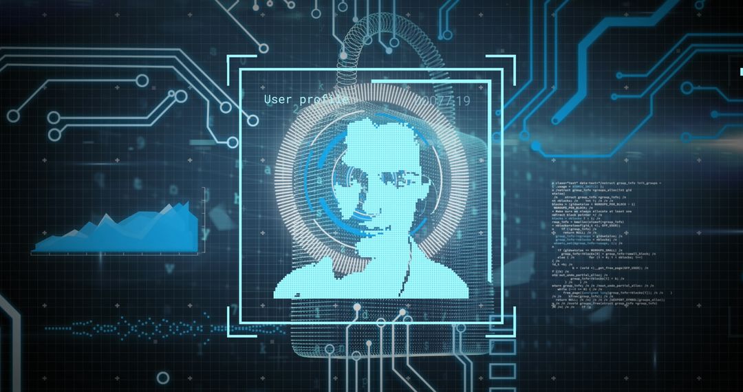 Futuristic Digital Scanner with User Interface Elements