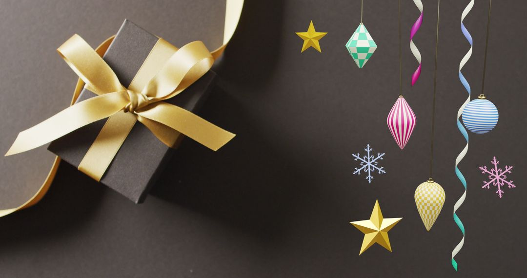 Elegant Christmas Gift Box with Ornate Decorations