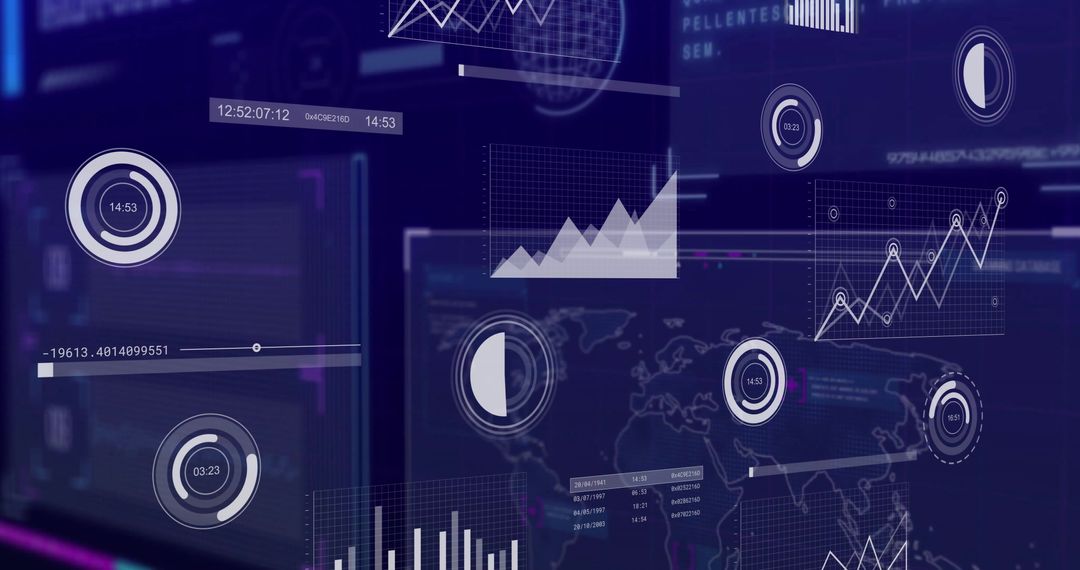 Futuristic Digital Dashboard with Streaming Analytics Interface