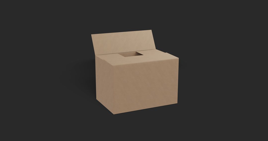 Cardboard Box Opening On Black Background Signifying Quick Delivery