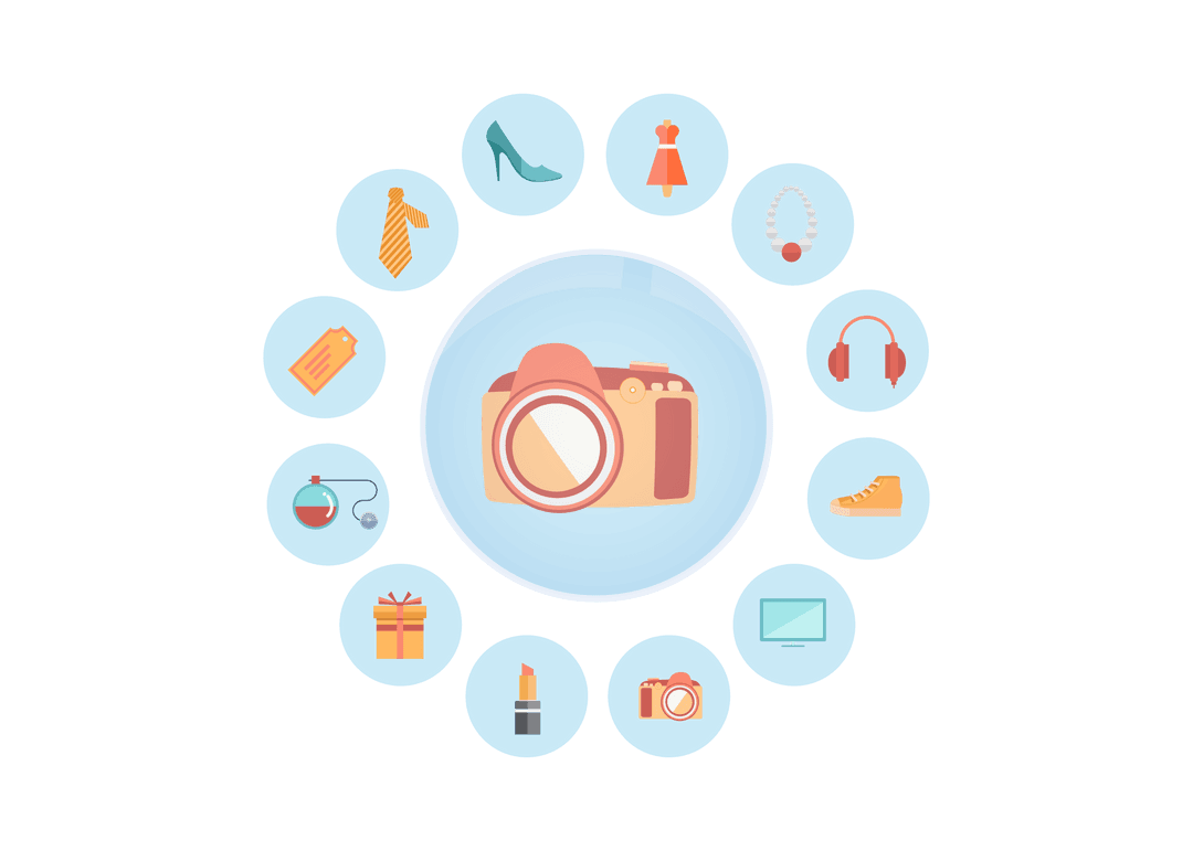 Fashion and Beauty Icons on Transparent Background