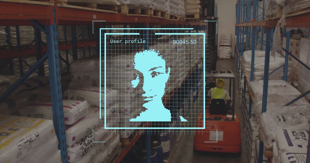 AI Facial Recognition Analyzing Warehouse Transit Processes