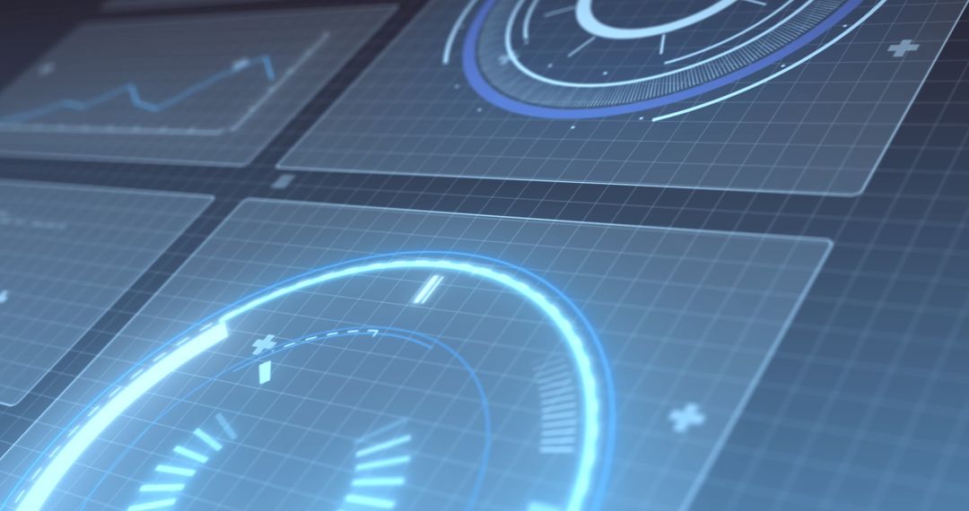 Futuristic Digital Interface with Holographic Data Analytics