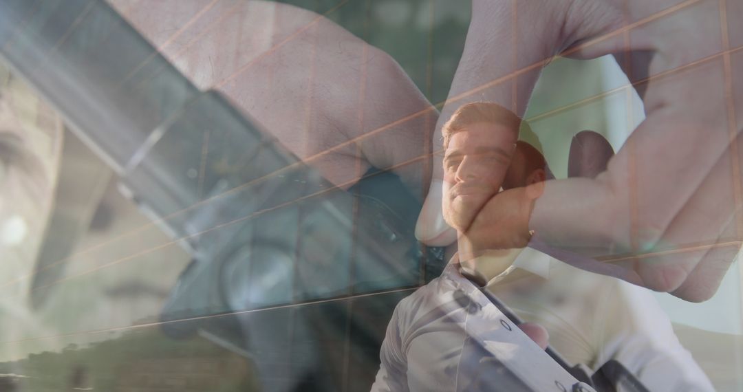 Technology and Businessman Digital Double Exposure