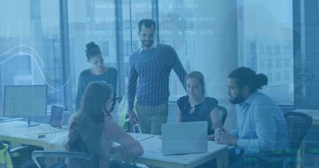 Global Financial Data with Diverse Business Team Collaboration