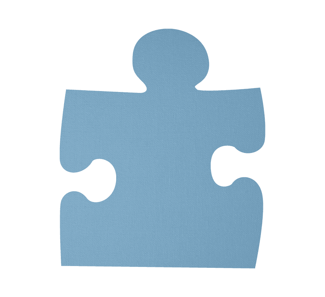 Transparent Blue Puzzle Piece on Isolated Vector Background