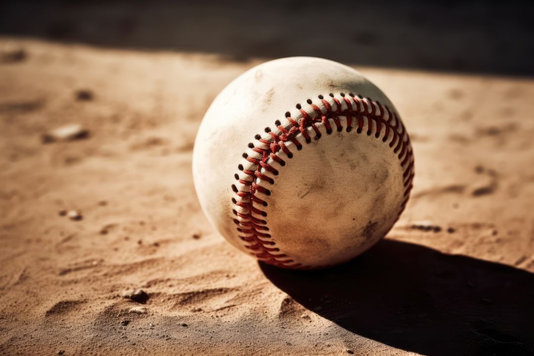 Close-up of a Baseball on Sandy Ground - Free Images, Stock Photos and Pictures on Pikwizard.com