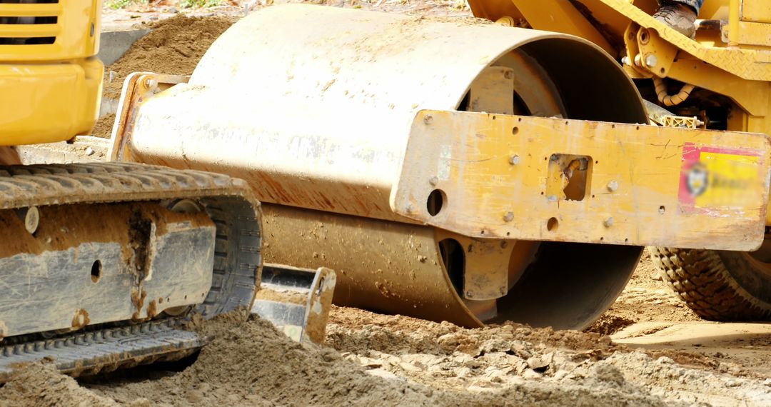 Close-Up of Heavy Machinery on Construction Site - Free Images, Stock Photos and Pictures on Pikwizard.com