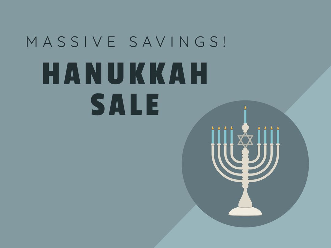 Hanukkah Holiday Sale Ad with Menorah Illustration