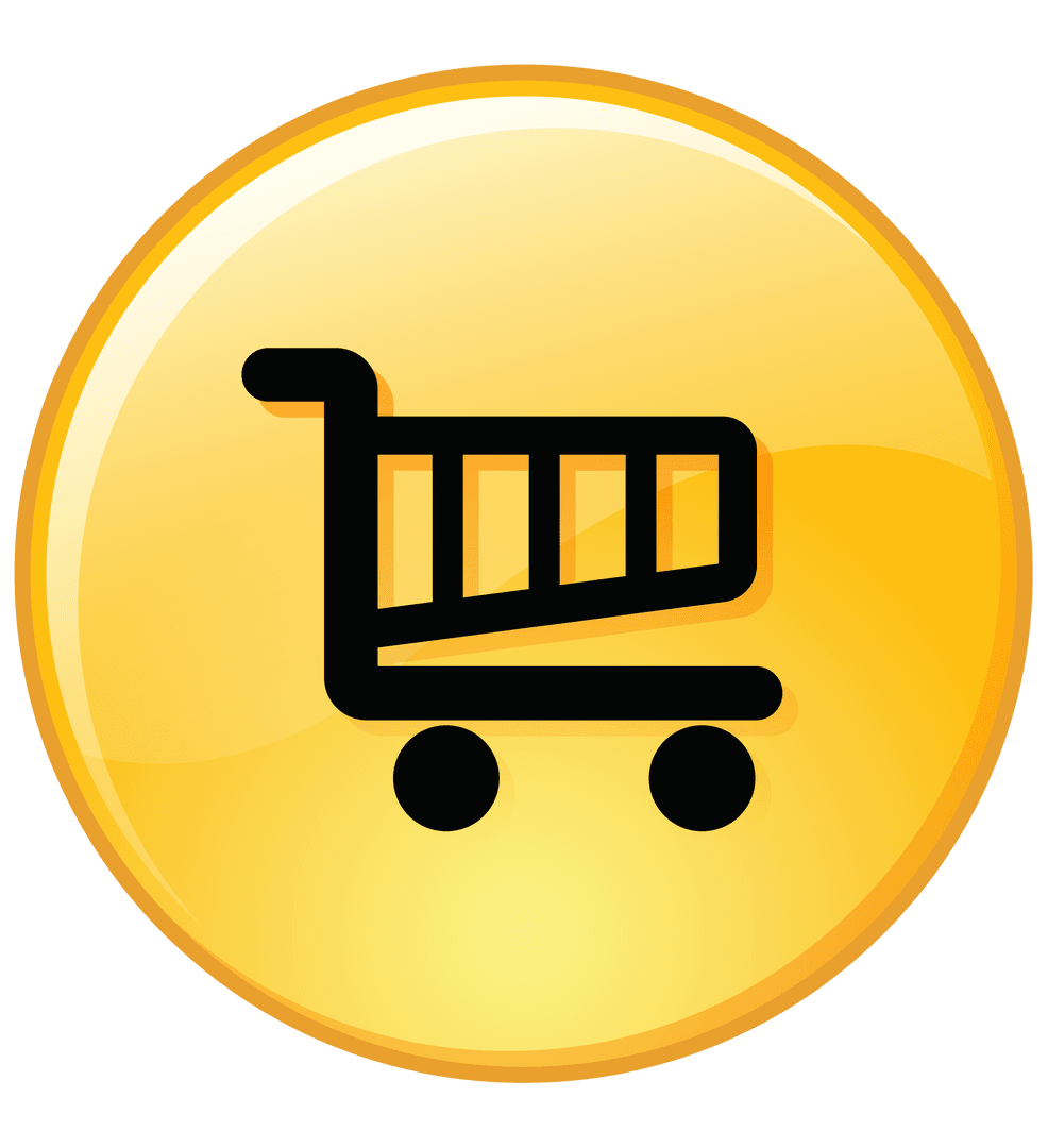 Transparent Background Yellow Circle with Shopping Cart Symbol