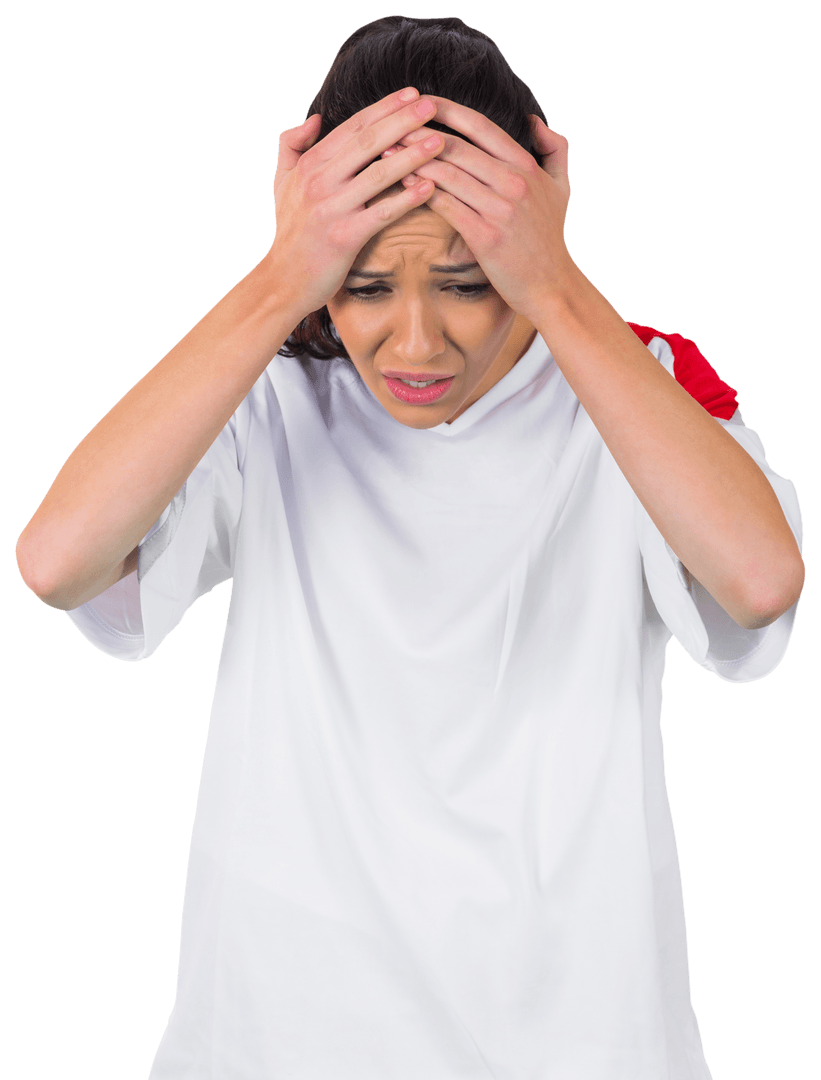 Disappointed Fan Holding Head Transparent Background