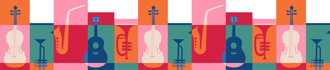 Transparent Decorative Music Instruments Seamless Pattern for Artworks