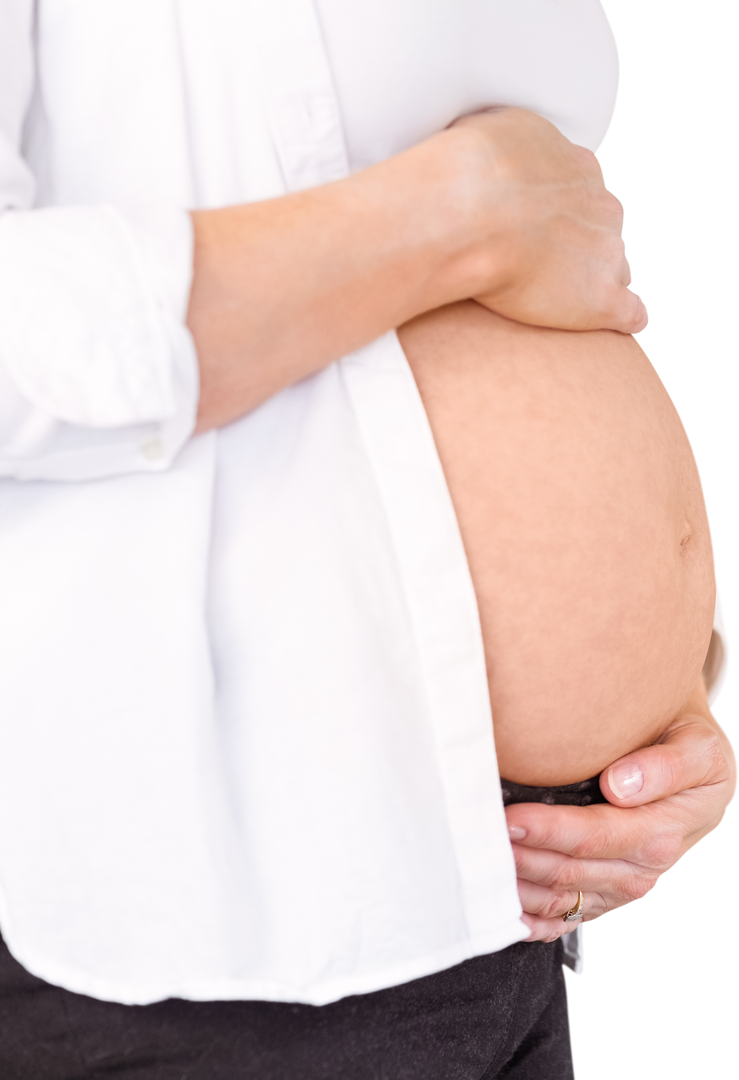 Transparent Background of Pregnant Woman's Midsection Holding Belly - Download Free Stock Images Pikwizard.com