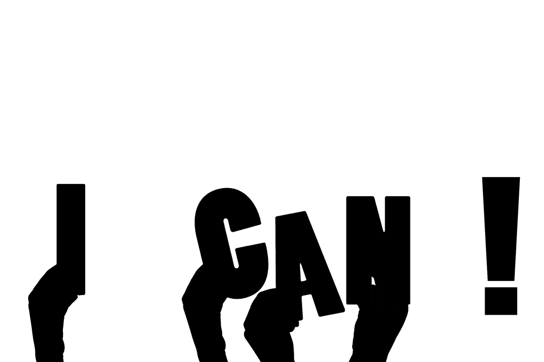 Hands Holding 'I Can' Text on Transparent Background Vector