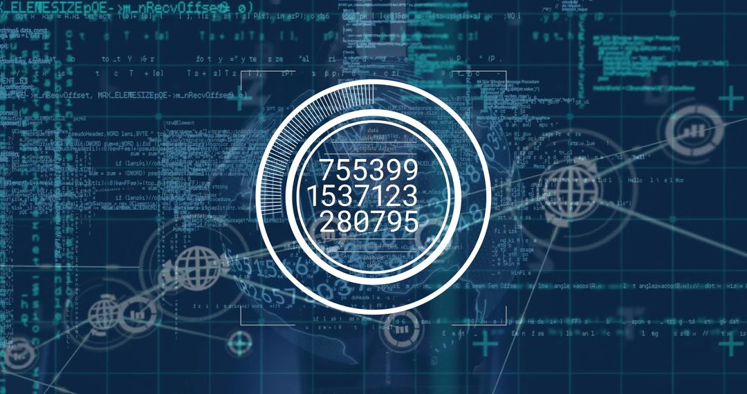 Digital global network interface and data processing visualization