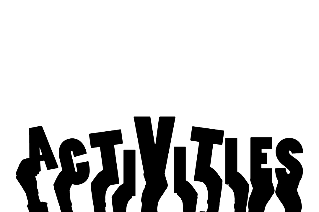 Hands Icon with Activities Text on Transparent Background