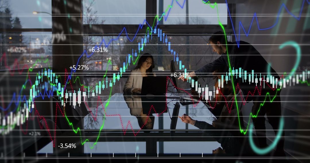 Business People Analyzing Complex Financial Data Charts