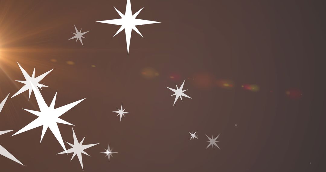 Festive Starlight on Brown Background with Flares