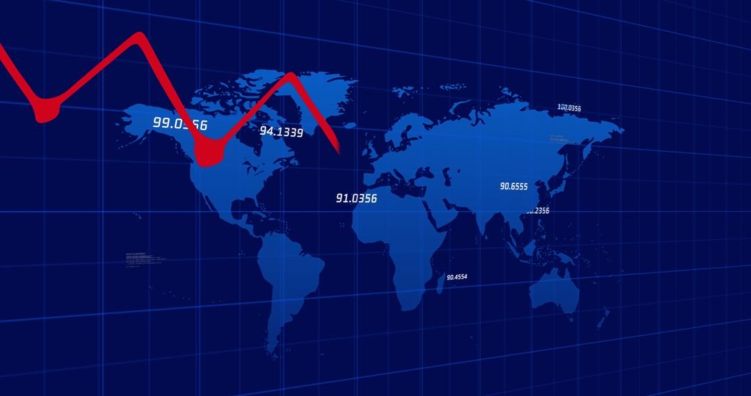 Global Financial Data Visualization on World Map Design