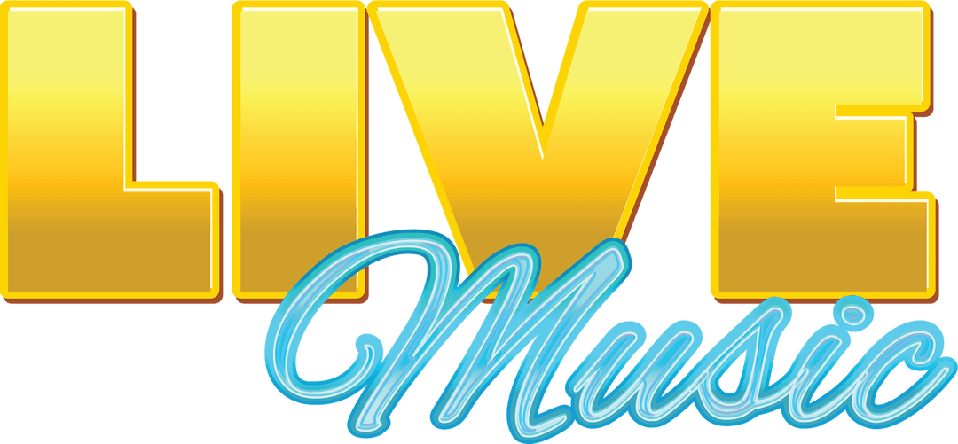 Live Music Text Illustration on Transparent Background