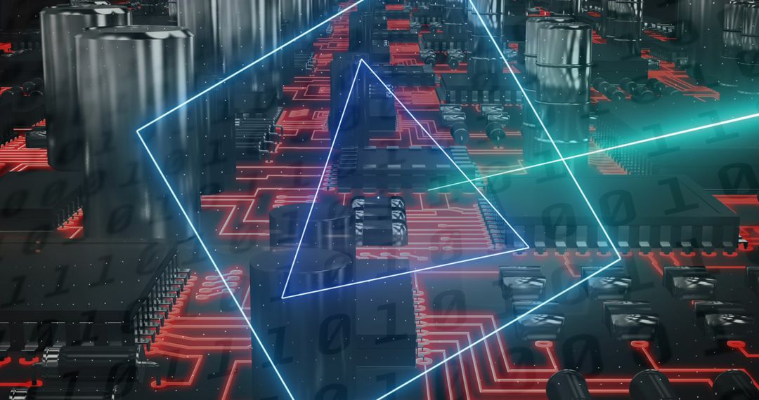 Futuristic Neon Digital Interface Network Technology