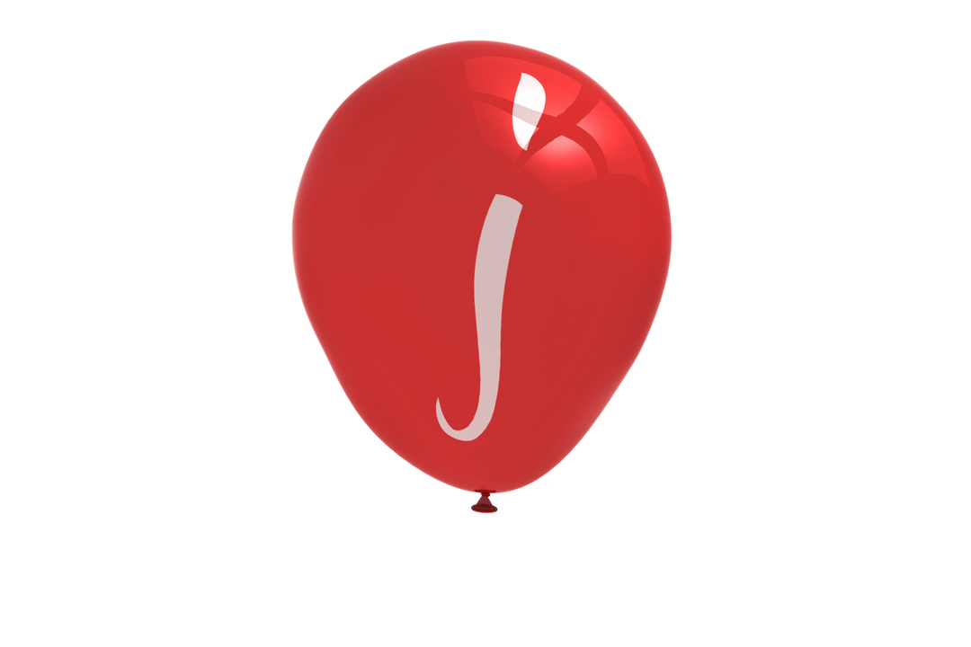 Red Balloon with J Letter on Transparent Background - Download Free Stock Images Pikwizard.com