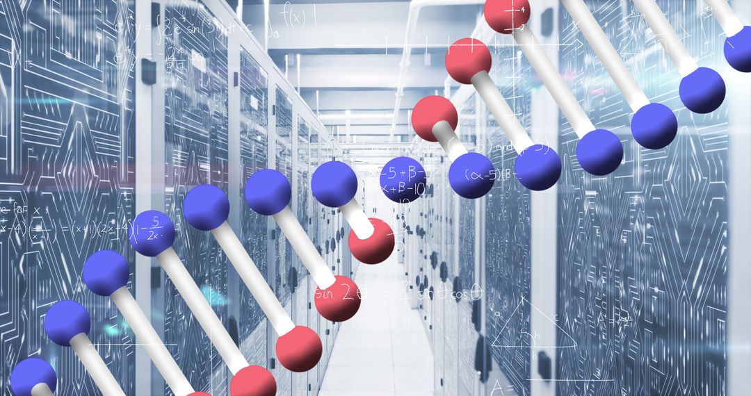 Futuristic DNA Concept in Modern Data Center