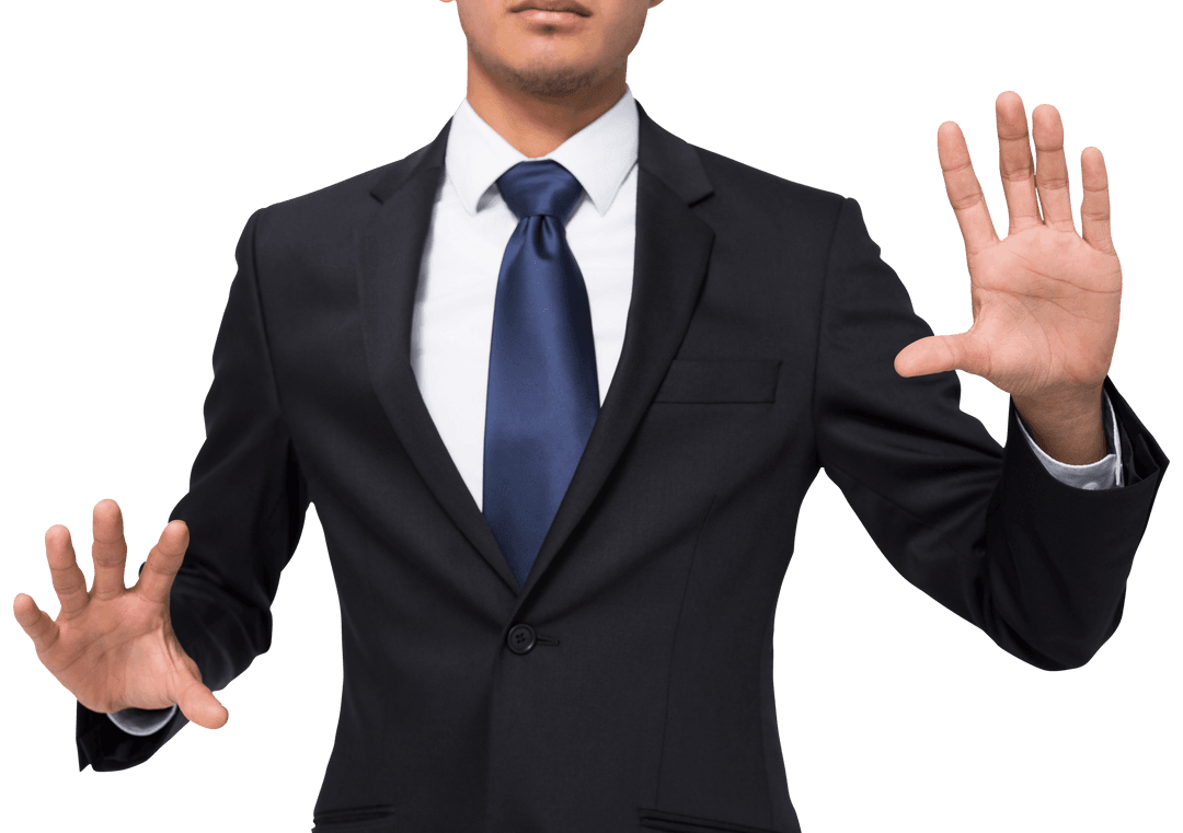 Transparent Background Businessman Posing Confidently
