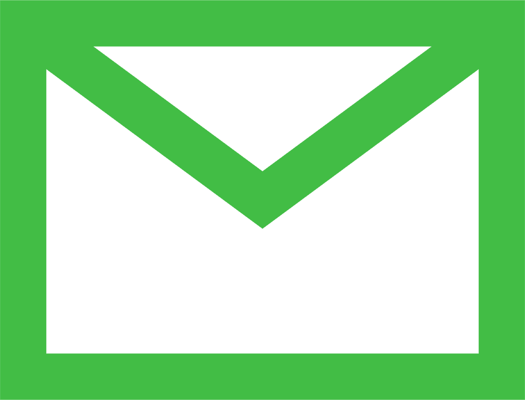 Green Envelope Icon on Transparent Background for Communication Themes