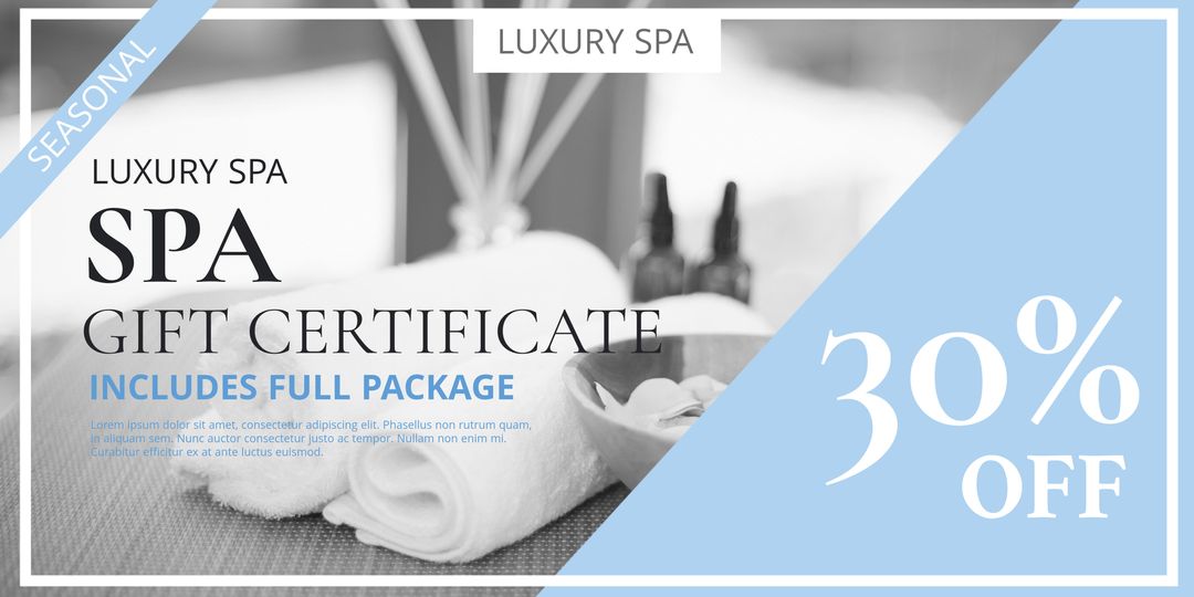 Luxury Spa Gift Certificate Template for Promotions and Wellness Events - Download Free Stock Templates Pikwizard.com