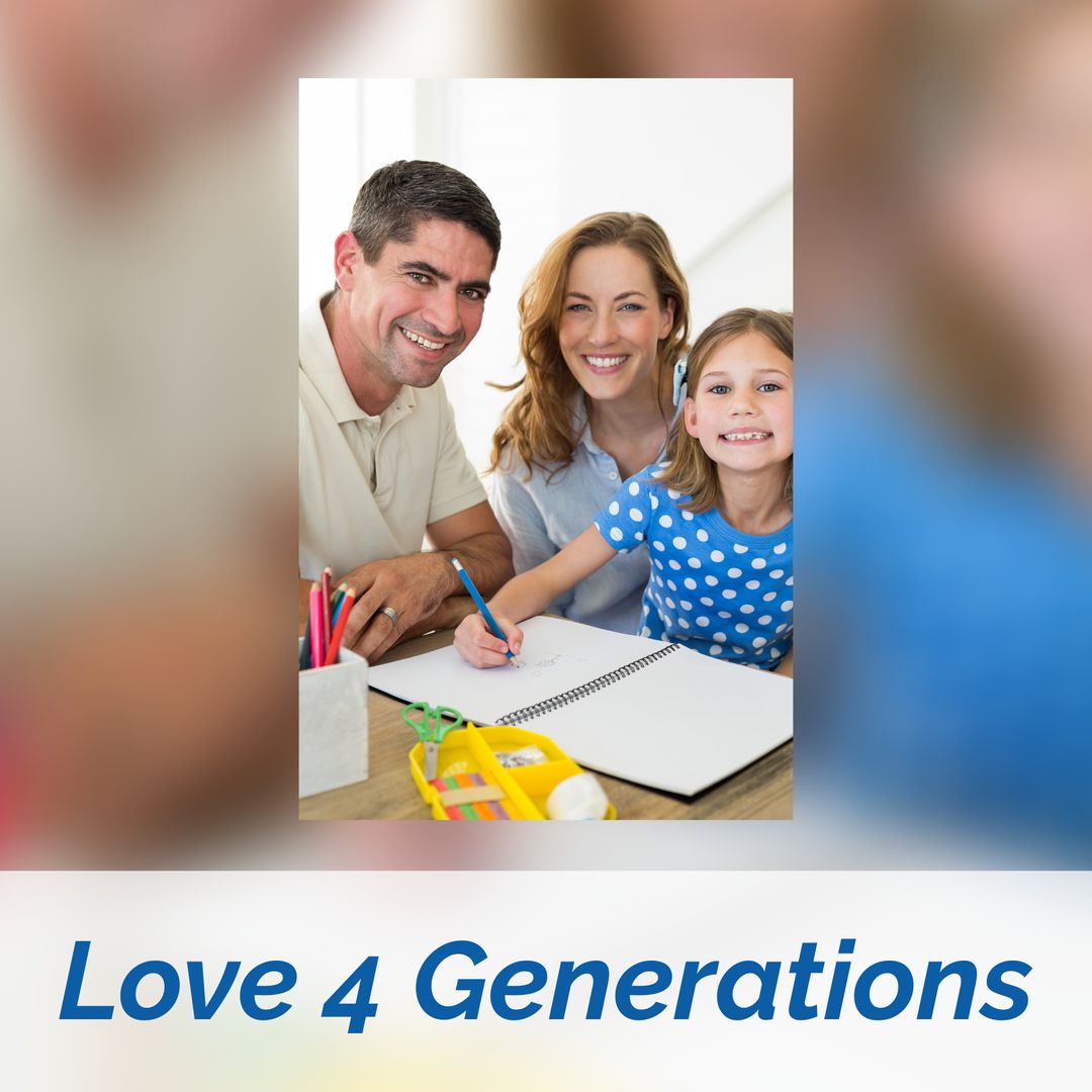 Happy Family Spending Time Together with Daughter on Parents Day