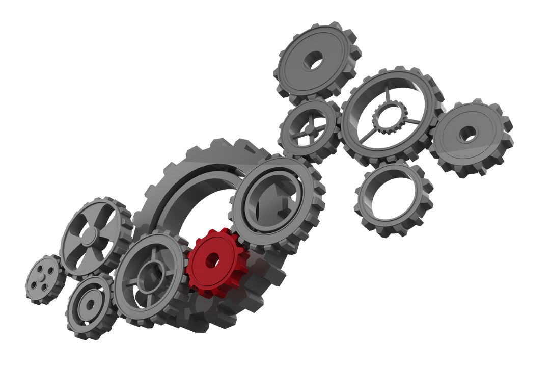 Transparent Gear Cogs Vector with Red Highlight for Industrial Workflow - Download Free Stock Images Pikwizard.com