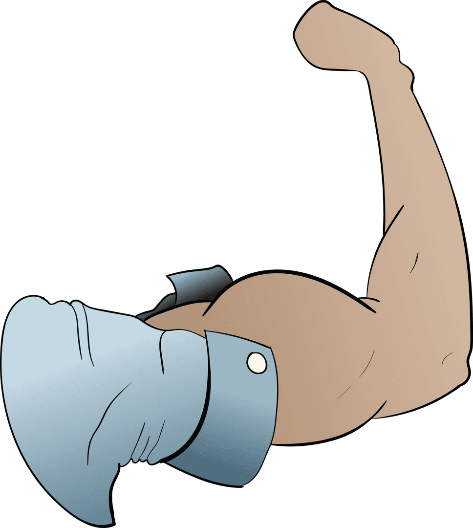 Transparent Vector of Flexing Muscular Arm