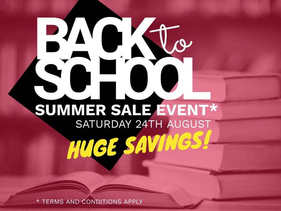 Back to School Sale Promotion with Book Stack Background