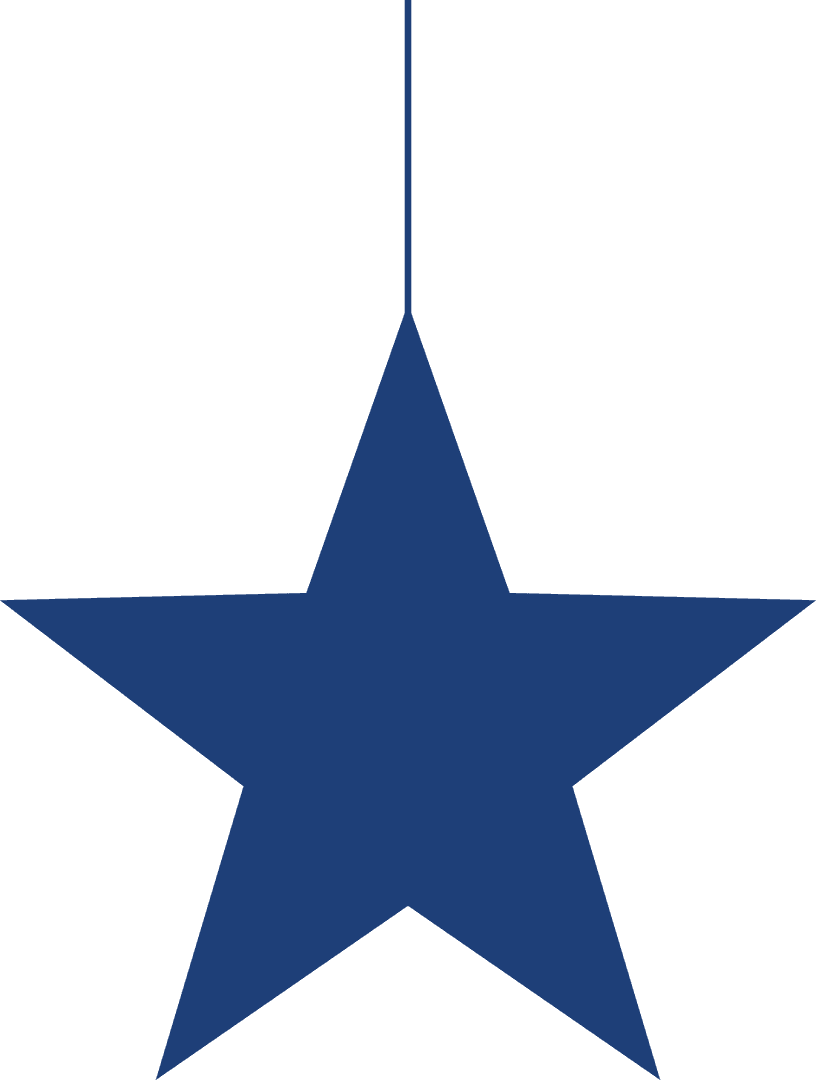 Blue Star Isolated on Transparent Background