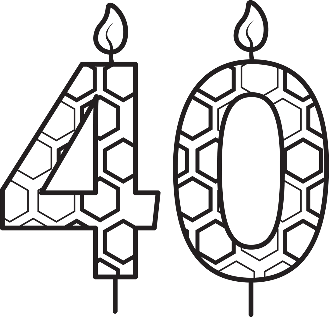 Transparent 40th Birthday Candle Vector with Pattern on Transparent Background - Download Free Stock Images Pikwizard.com