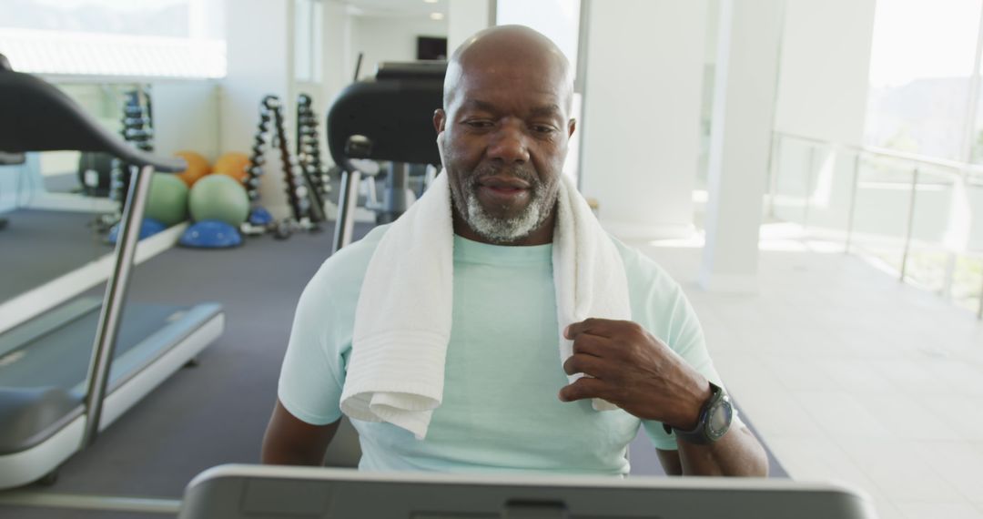 Image of senior african american men is exercising at the gym - Free Images, Stock Photos and Pictures on Pikwizard.com