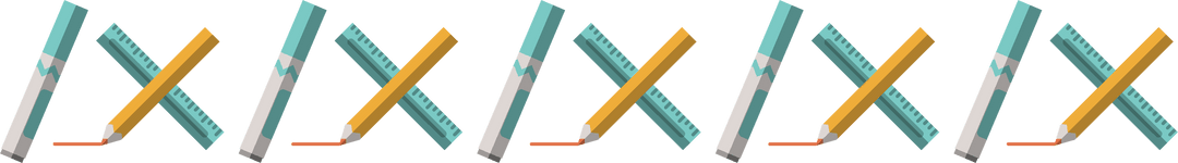 Seamless Transparent PNG of Pencils and Rulers Pattern