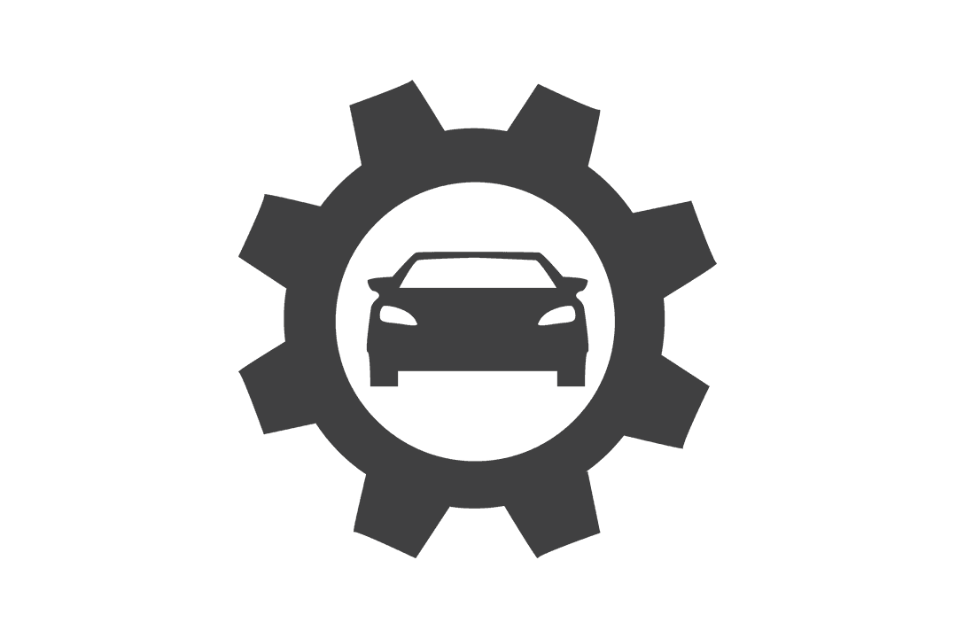 Car and Gear Symbol on Transparent Background for Engineering Concepts
