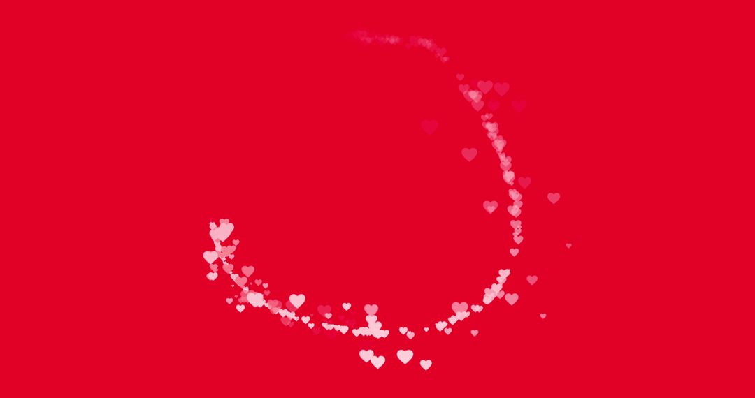 Pink Heart Trail on Vibrant Red Background for Valentine's Day Themes