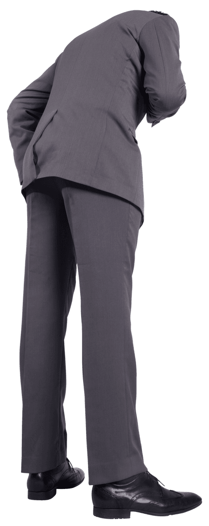 Transparent suited businessman contemplating decision isolated